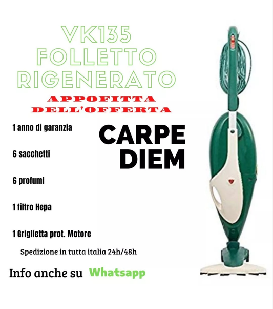 Vorwerk Folletto Vk135 Rigenerato con HD35 - DGFOLLETTO SERVICE 